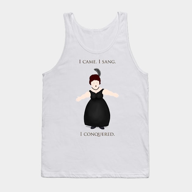 "I Came, I Sang, I Conquered." Vocalist in Black Dress Tank Top by Mozartini